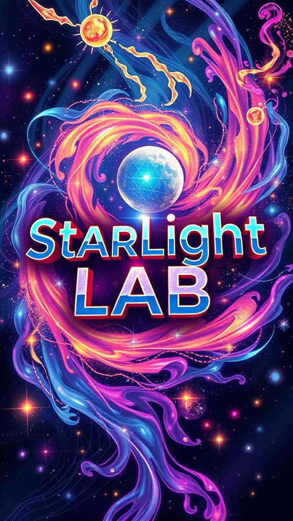 Starlight Lab cosmic swirl vertical logo reference 2